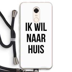 CaseCompany Ik wil naar huis: Xiaomi Redmi 5 Transparant Hoesje met koord