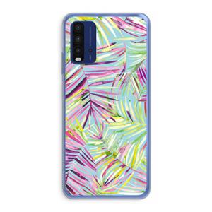 CaseCompany Tropical Palms Blue: Xiaomi Redmi 9T Transparant Hoesje