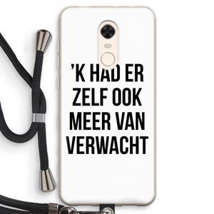 CaseCompany Meer verwacht: Xiaomi Redmi 5 Transparant Hoesje met koord