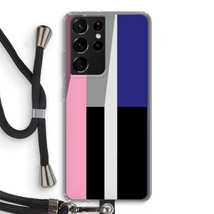 CaseCompany Gestalte 4: Samsung Galaxy S21 Ultra Transparant Hoesje met koord