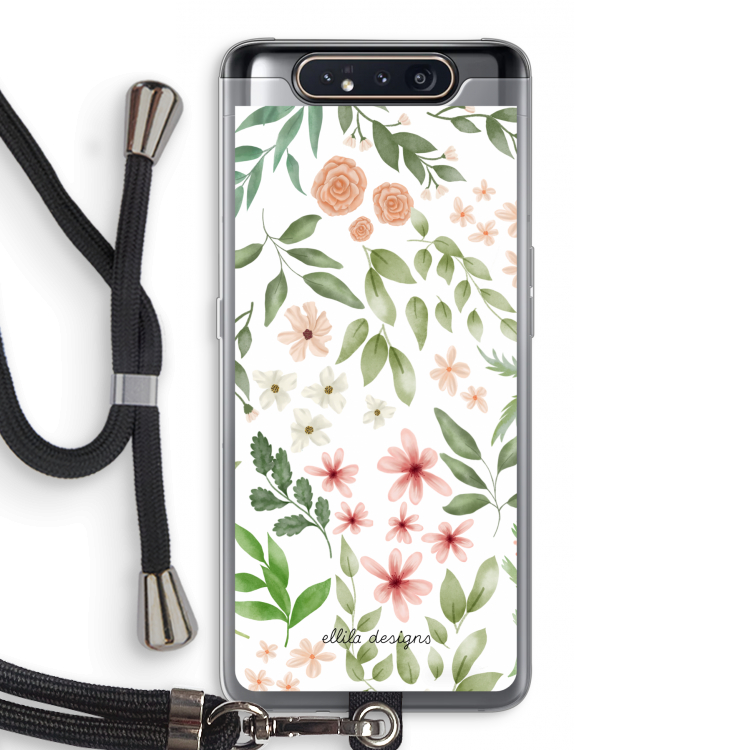 CaseCompany Botanical sweet flower heaven: Samsung Galaxy A80 Transparant Hoesje met koord