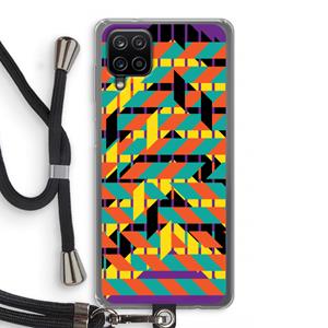 CaseCompany Skew Bee 2: Samsung Galaxy A12 Transparant Hoesje met koord