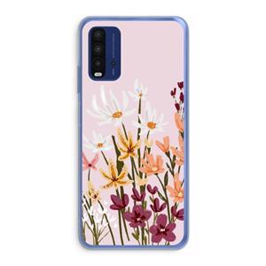 CaseCompany Painted wildflowers: Xiaomi Redmi 9T Transparant Hoesje