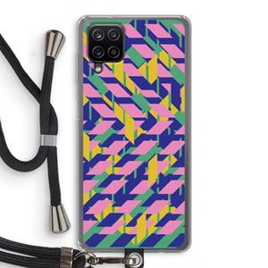 CaseCompany Skew Blush 1: Samsung Galaxy A12 Transparant Hoesje met koord