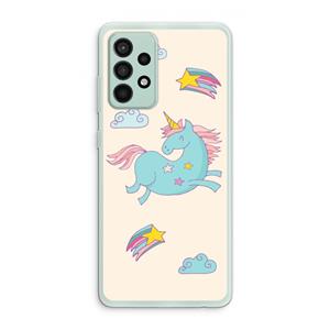 CaseCompany Vliegende eenhoorn: Samsung Galaxy A52s 5G Transparant Hoesje