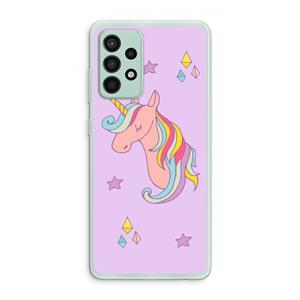 CaseCompany Roze eenhoorn: Samsung Galaxy A52s 5G Transparant Hoesje