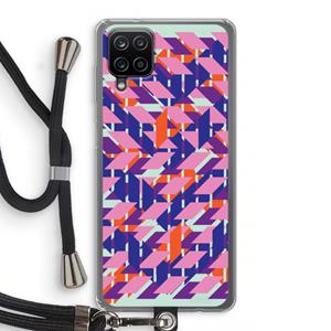 CaseCompany Skew Blush 3: Samsung Galaxy A12 Transparant Hoesje met koord
