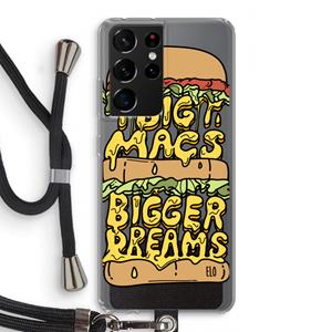 CaseCompany Big Macs Bigger Dreams: Samsung Galaxy S21 Ultra Transparant Hoesje met koord