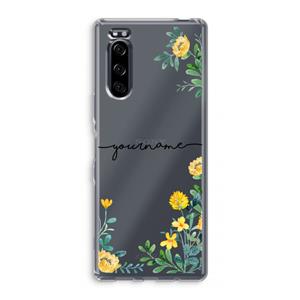 CaseCompany Gele bloemen: Sony Xperia 5 Transparant Hoesje