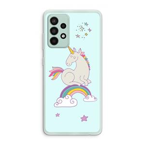 CaseCompany Regenboog eenhoorn: Samsung Galaxy A52s 5G Transparant Hoesje