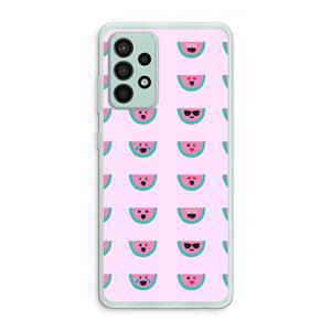 CaseCompany Smiley watermeloenprint: Samsung Galaxy A52s 5G Transparant Hoesje