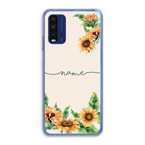 CaseCompany Zonnebloemen: Xiaomi Redmi 9T Transparant Hoesje