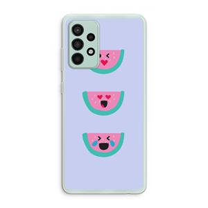 CaseCompany Smiley watermeloen: Samsung Galaxy A52s 5G Transparant Hoesje