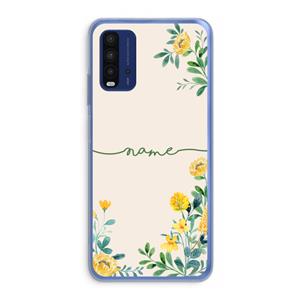 CaseCompany Gele bloemen: Xiaomi Redmi 9T Transparant Hoesje