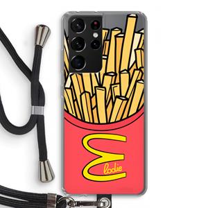 CaseCompany McElodie: Samsung Galaxy S21 Ultra Transparant Hoesje met koord