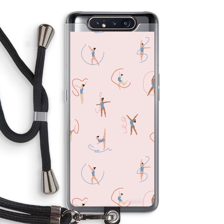 CaseCompany Dancing #3: Samsung Galaxy A80 Transparant Hoesje met koord