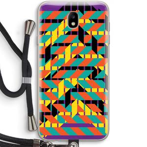 CaseCompany Skew Bee 2: Samsung Galaxy J7 (2017) Transparant Hoesje met koord
