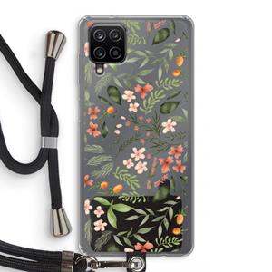 CaseCompany Sweet little flowers: Samsung Galaxy A12 Transparant Hoesje met koord