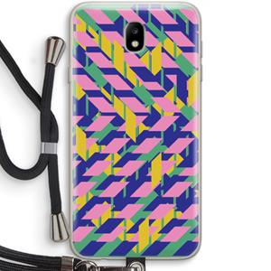 CaseCompany Skew Blush 1: Samsung Galaxy J7 (2017) Transparant Hoesje met koord
