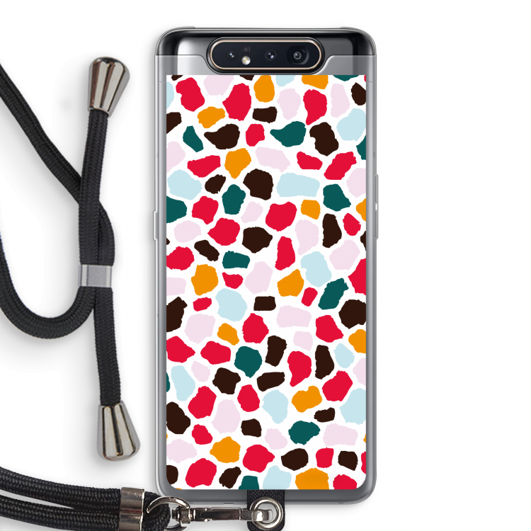 CaseCompany Colored Giraffe: Samsung Galaxy A80 Transparant Hoesje met koord
