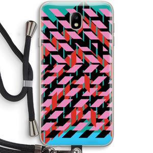 CaseCompany Skew Blush 2: Samsung Galaxy J7 (2017) Transparant Hoesje met koord