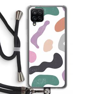 CaseCompany Memphis Shapes: Samsung Galaxy A12 Transparant Hoesje met koord