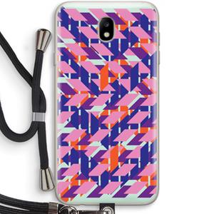 CaseCompany Skew Blush 3: Samsung Galaxy J7 (2017) Transparant Hoesje met koord