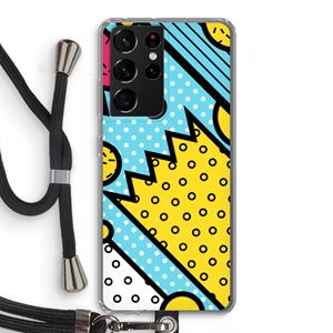 CaseCompany Pop Art #1: Samsung Galaxy S21 Ultra Transparant Hoesje met koord