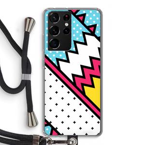 CaseCompany Pop Art #2: Samsung Galaxy S21 Ultra Transparant Hoesje met koord