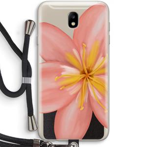 CaseCompany Pink Ellila Flower: Samsung Galaxy J7 (2017) Transparant Hoesje met koord