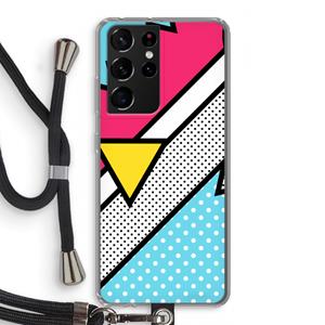 CaseCompany Pop Art #3: Samsung Galaxy S21 Ultra Transparant Hoesje met koord