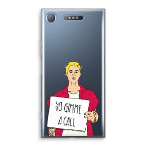 CaseCompany Gimme a call: Sony Xperia XZ1 Transparant Hoesje