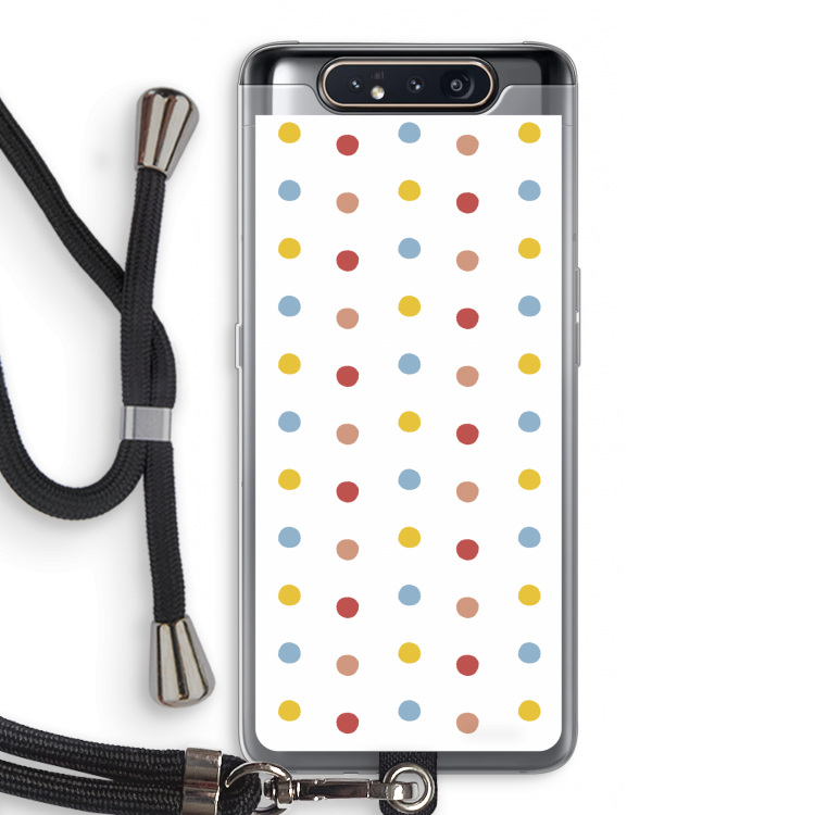 CaseCompany Bollen: Samsung Galaxy A80 Transparant Hoesje met koord