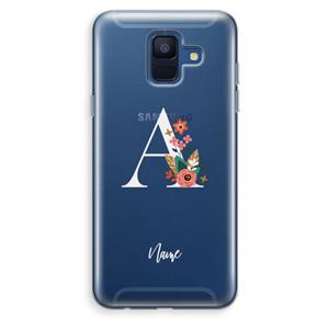 CaseCompany Pink Bouquet: Samsung Galaxy A6 (2018) Transparant Hoesje