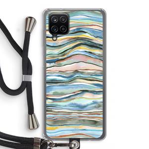 CaseCompany Watercolor Agate: Samsung Galaxy A12 Transparant Hoesje met koord