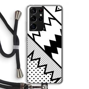 CaseCompany Pop Art #5: Samsung Galaxy S21 Ultra Transparant Hoesje met koord