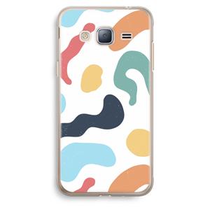 CaseCompany Memphis Shapes Blue: Samsung Galaxy J3 (2016) Transparant Hoesje