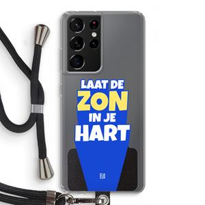 CaseCompany Laat de zon in je hart: Samsung Galaxy S21 Ultra Transparant Hoesje met koord