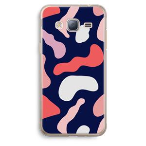 CaseCompany Memphis Shapes Pink: Samsung Galaxy J3 (2016) Transparant Hoesje
