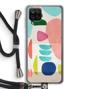 CaseCompany Bold Rounded Shapes: Samsung Galaxy A12 Transparant Hoesje met koord