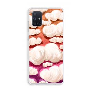 CaseCompany Katoen Wolken: Galaxy A71 Transparant Hoesje
