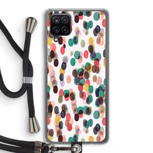 CaseCompany Tropical Dots: Samsung Galaxy A12 Transparant Hoesje met koord