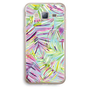 CaseCompany Tropical Palms Blue: Samsung Galaxy J3 (2016) Transparant Hoesje