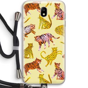 CaseCompany Cute Tigers and Leopards: Samsung Galaxy J7 (2017) Transparant Hoesje met koord