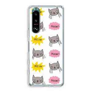 CaseCompany Meow: Sony Xperia 5 III Transparant Hoesje