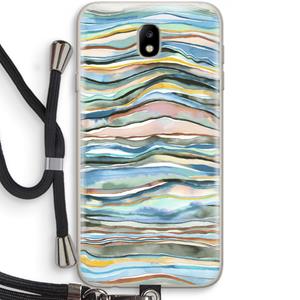CaseCompany Watercolor Agate: Samsung Galaxy J7 (2017) Transparant Hoesje met koord