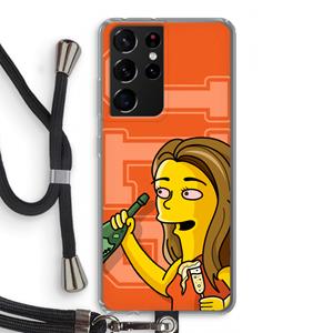 CaseCompany Jamie Lee Simpson: Samsung Galaxy S21 Ultra Transparant Hoesje met koord