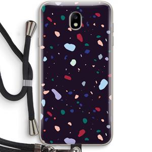 CaseCompany Dark Rounded Terrazzo: Samsung Galaxy J7 (2017) Transparant Hoesje met koord
