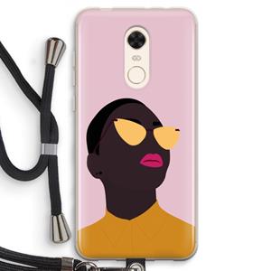 CaseCompany Yellow glasses: Xiaomi Redmi 5 Transparant Hoesje met koord