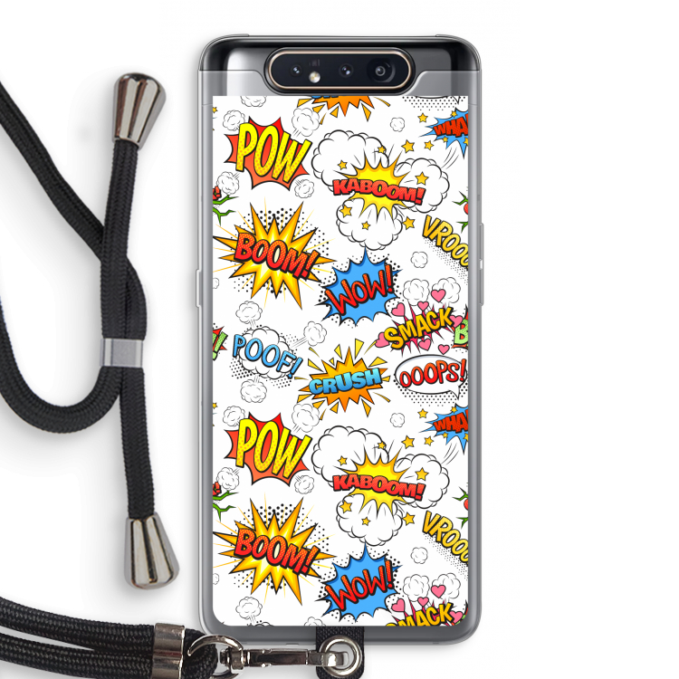 CaseCompany Pow Smack: Samsung Galaxy A80 Transparant Hoesje met koord